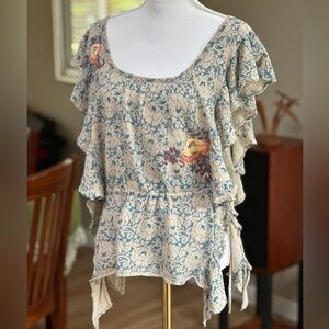 ANTHROPOLOGIE MOTH Boho Chantilly
Begonia Embroidered Poncho Top